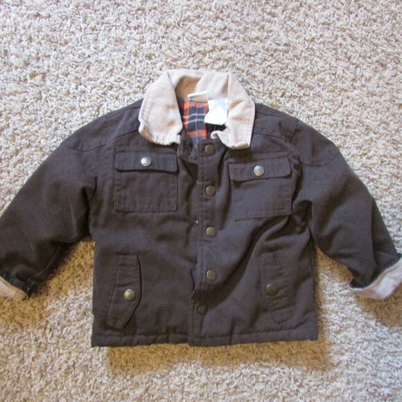 Little Rebels Size 2 Brown Chore Barn Jacket Insulated Flannel Lined EUC Warm - Picture 1 of 2